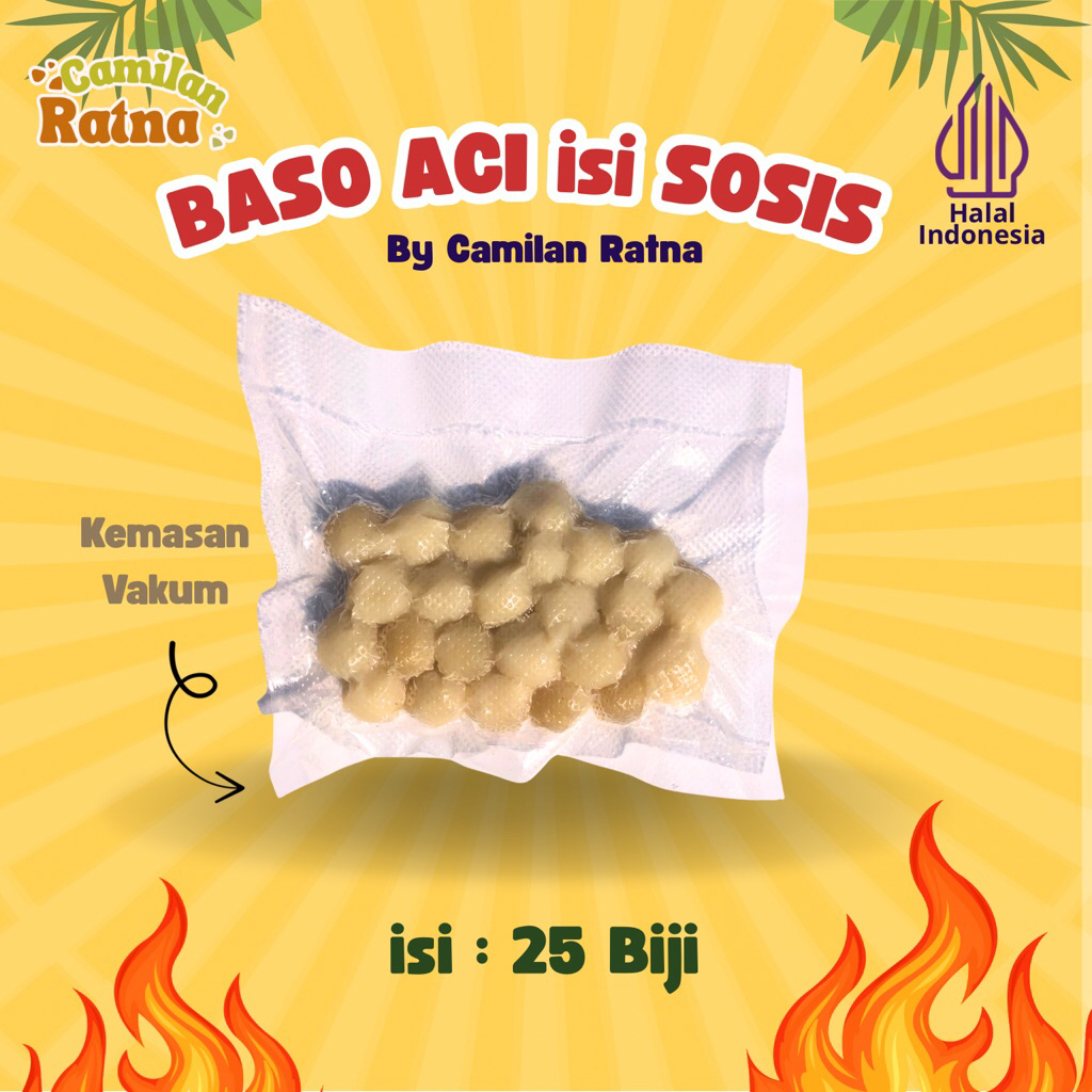 

CR - Baso Aci isi Sosis 25 biji Fresh Tanpa Pengawet Kemasan Vakum | Baso Aci isi Sosis Extra by camilan ratna