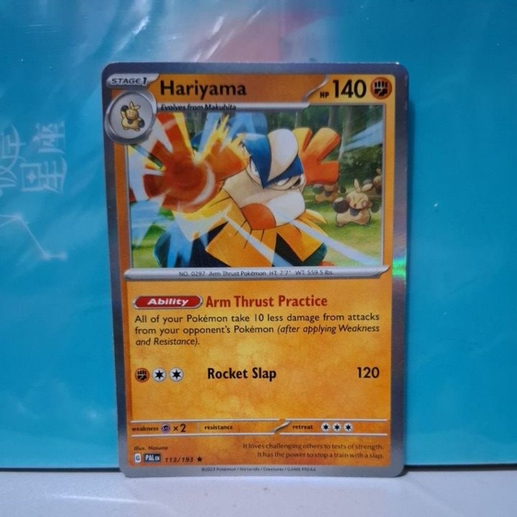 Kartu pokemon original holo rare  Hariyama PAL 113/193