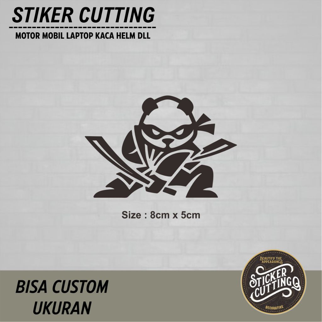 stiker panda ninja stiker cutting