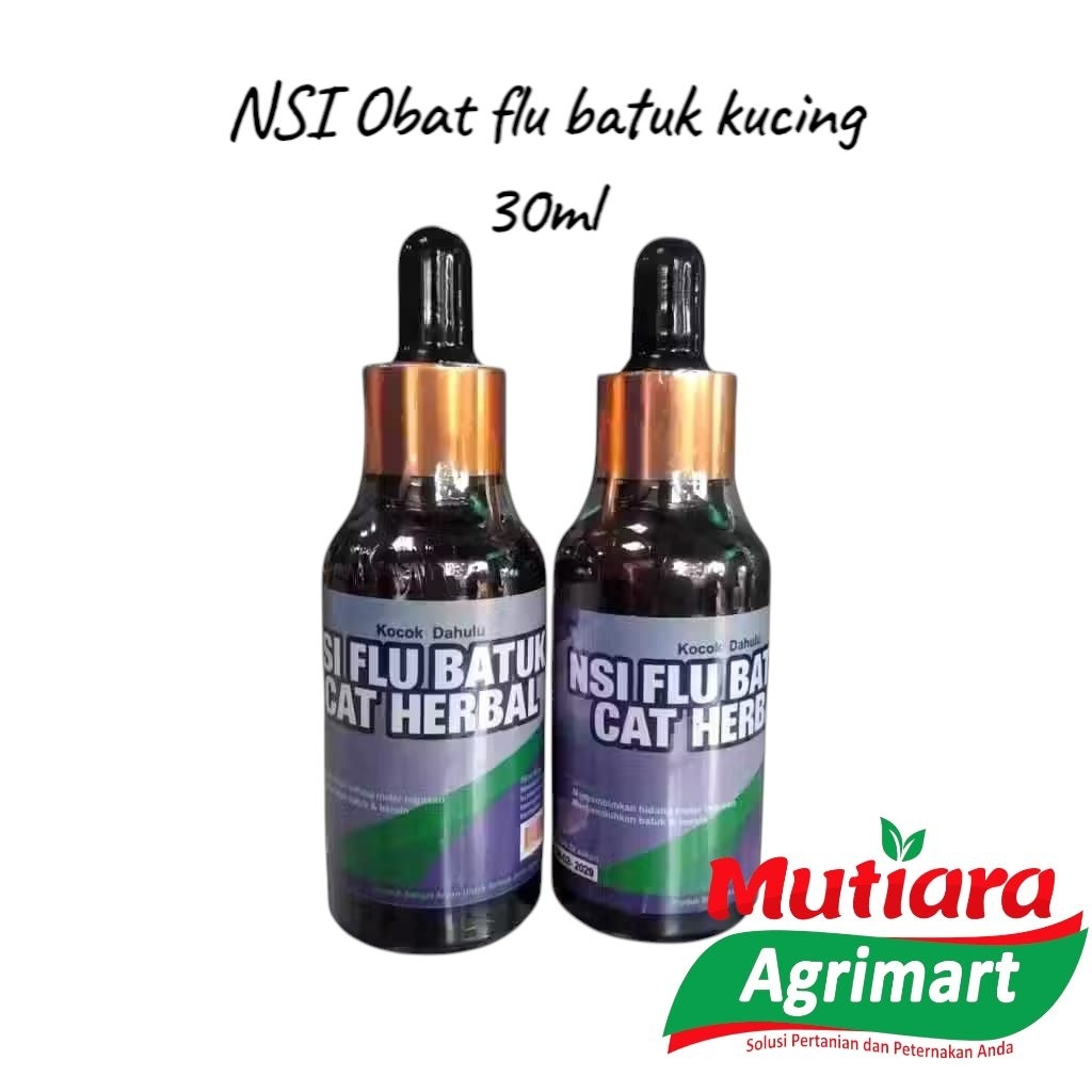 NSI OBAT FLU BATUK KUCING 30ml / OBAT FLU BATUK HERBAL KUCING / OBAT TERLARIS TERAMPUH