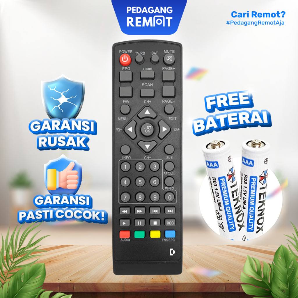 Remot Remote STB Parabola Tanaka Body Metal DVB-T2 / Remote Set Top Box Receiver Tanaka T2 New