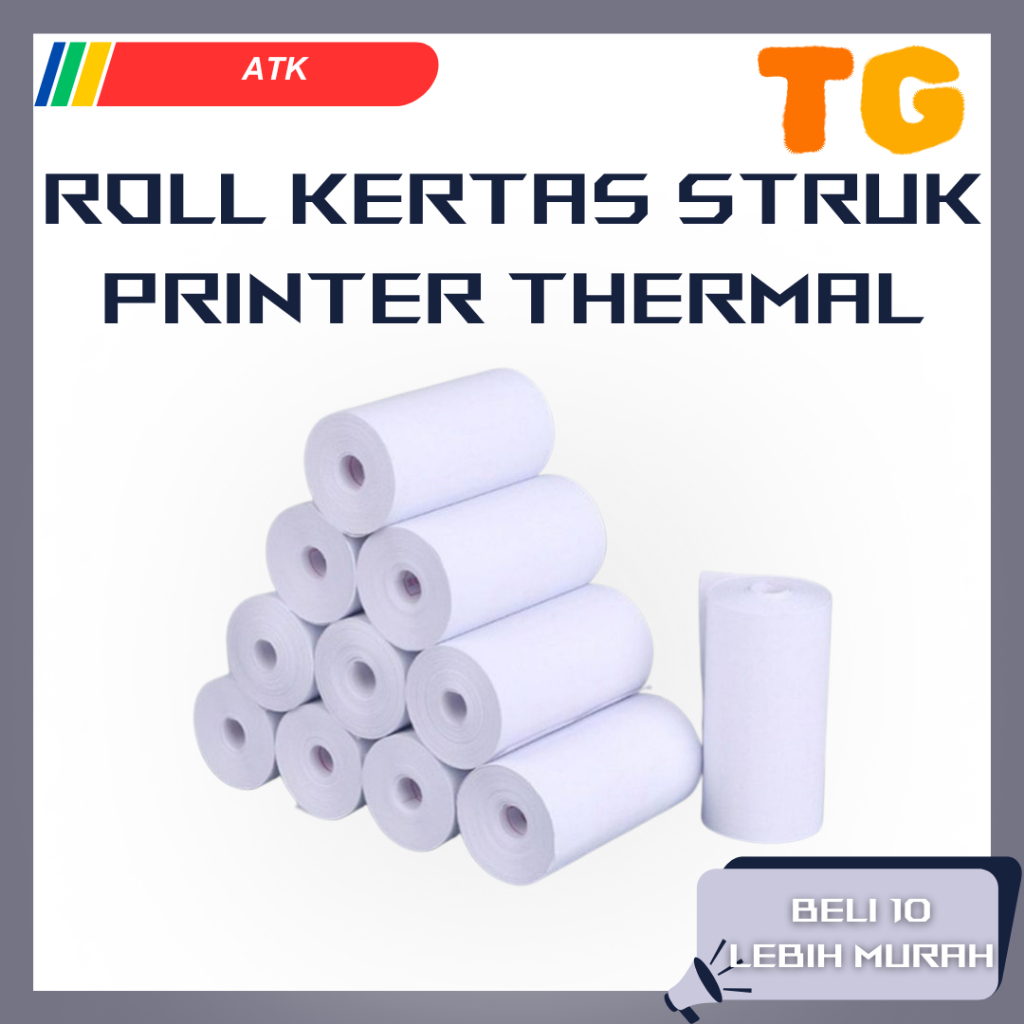 

Kertas Struk Thermal Roll Coreless EDC POS PPOB Kasir 58mm 57mm 58x30 57x30