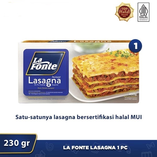 

LA FONTE LASAGNA 230GR ISI 14 LEMBAR LAFONTE KULIT PASTA LEMBARAN INSTAN HALAL