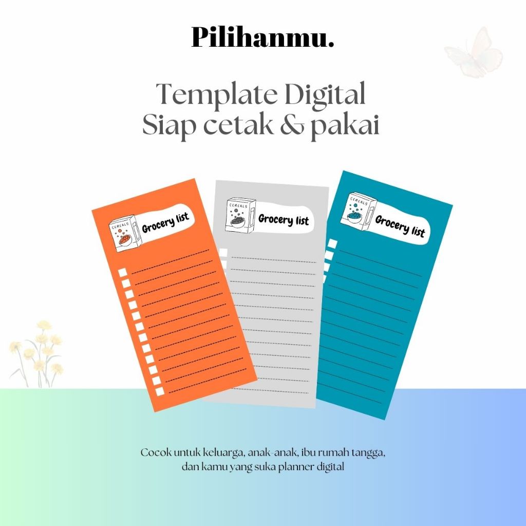 

Template Grocery List | List Belanja | Catatan Belanja | File Digital PDF Siap Cetak & Dipakai A4