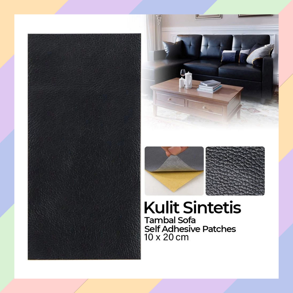 TS08 Sticker Kulit Sintetis TAMBAL SOFA Jok Motor Mobil Robek Tempat Duduk Lem Stiker Patches Sobek 