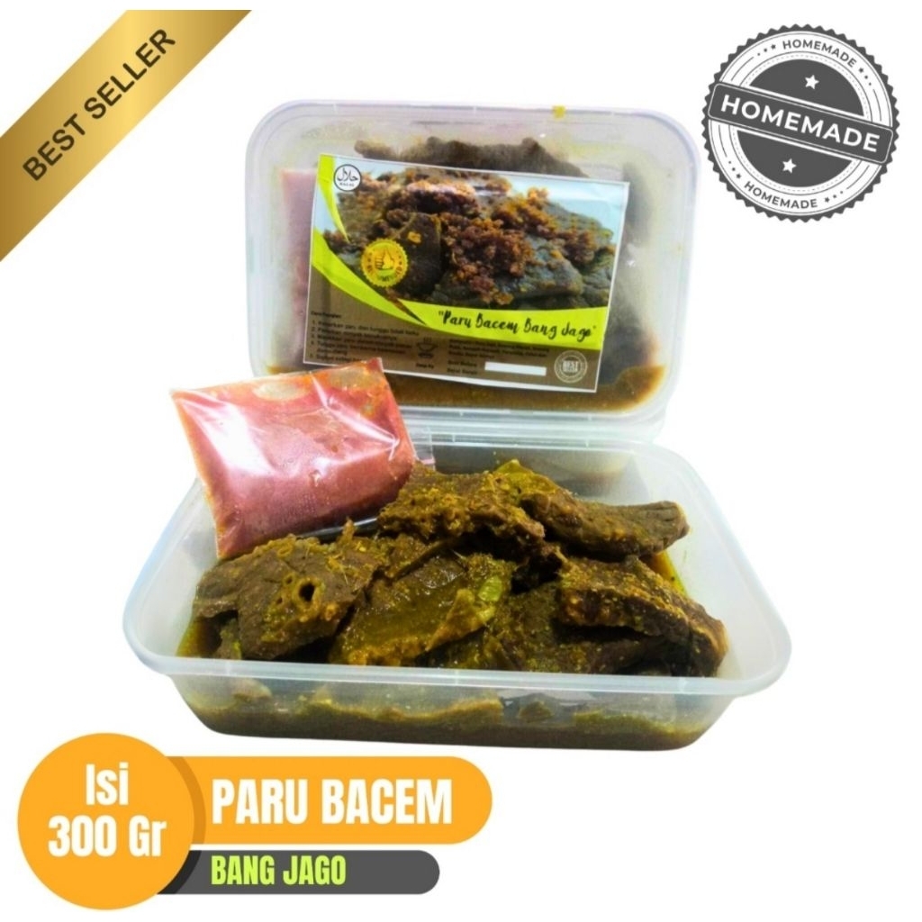 

Paru Bacem 300gr Bang Jago – Free Sambal, Paru Bumbu Bacem Siap Saji