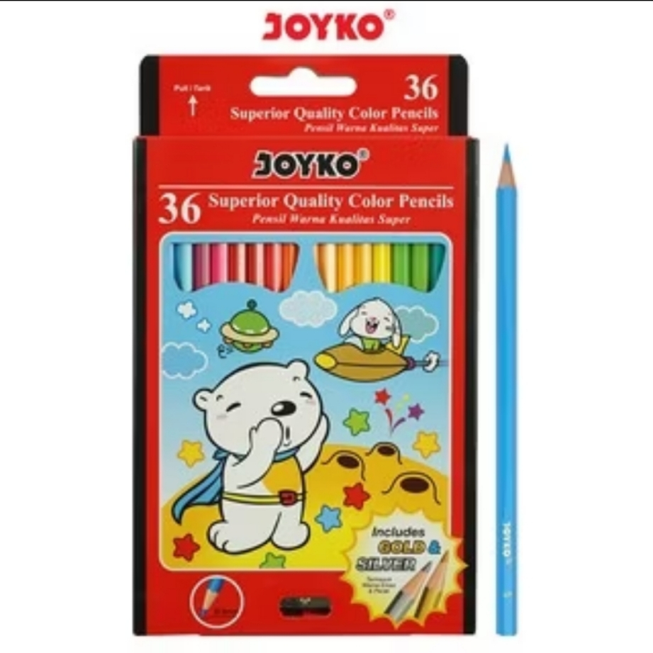 

Joyko Color Penci 36 Warna Panjang CP-36PB Pensil Warna Superior Quality