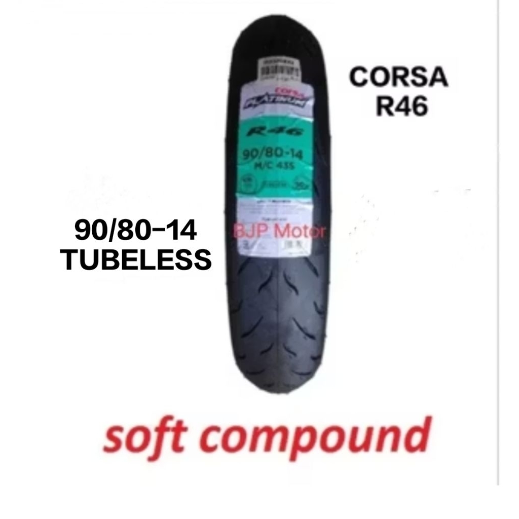 Ban luar sepeda motor Corsa Platinum R46 Soft Compound 80/80-14 90/80-14 100/80-14 90/80-17 Tubeless