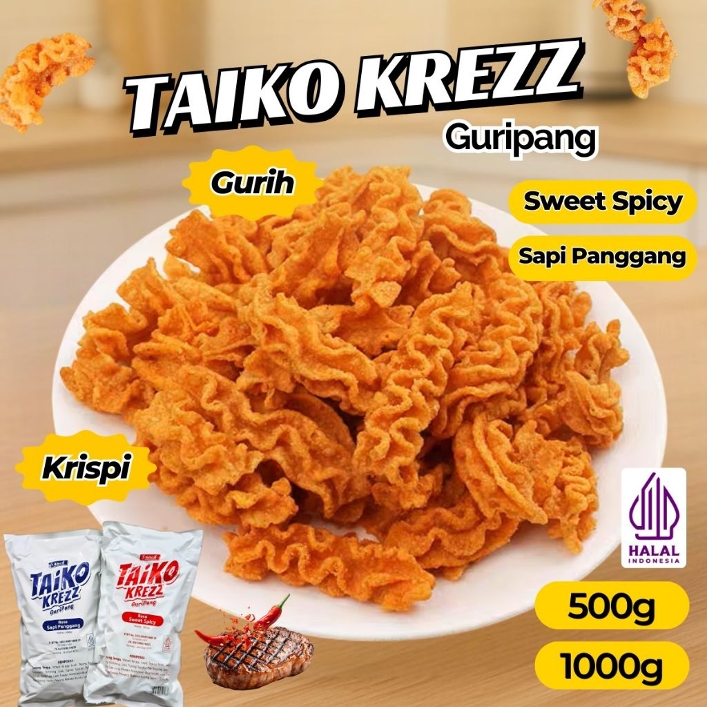 Snack Taiko Krezz Guripang 500g/1000g Hampers Lebaran Idul Fitri/Parcel Lebaran Idul Fitri Jajan Leb