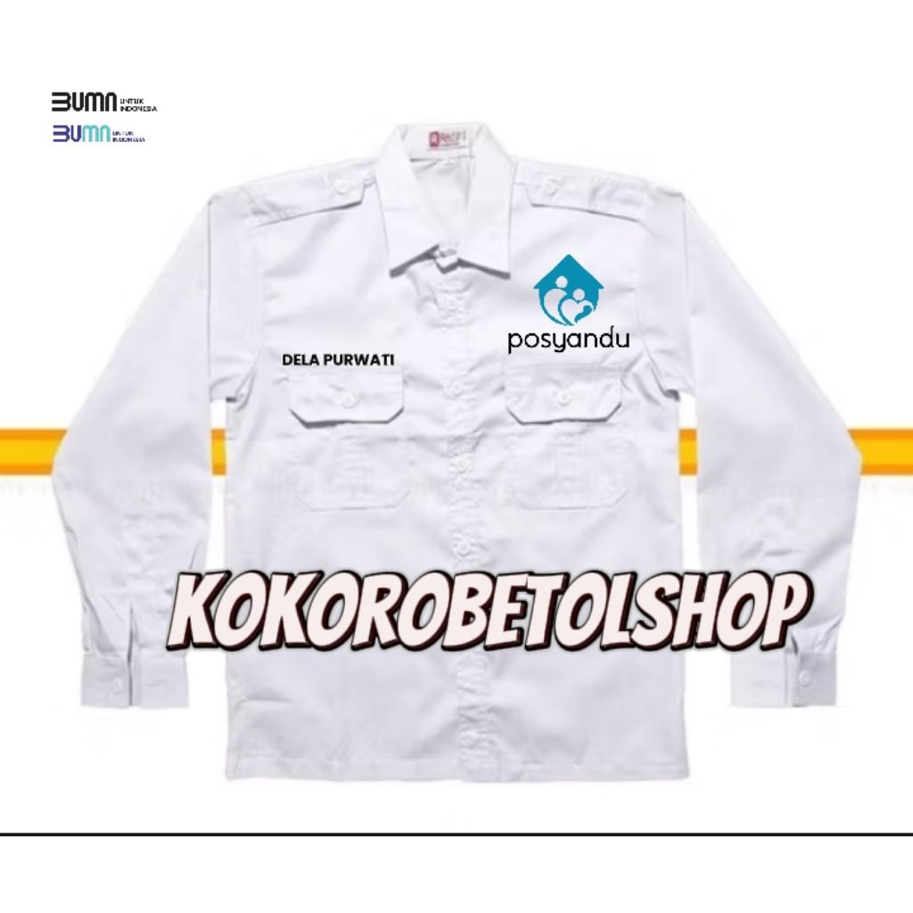 KEMEJA POSYANDU COSTUM LOGO SERAGAM POSYANDU