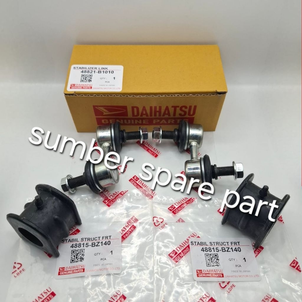 Karet Stabil Dan Link Stabilizer Set 4Pcs Asli Daihatsu Sirion All New M602 Thn 2011 2012 2013 2014 