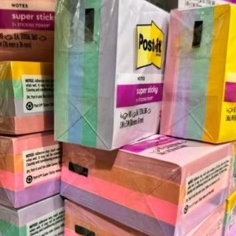 

Post-it 3M Super Sticky Note Colour 654 1pack isi 4 warna 3inx3in