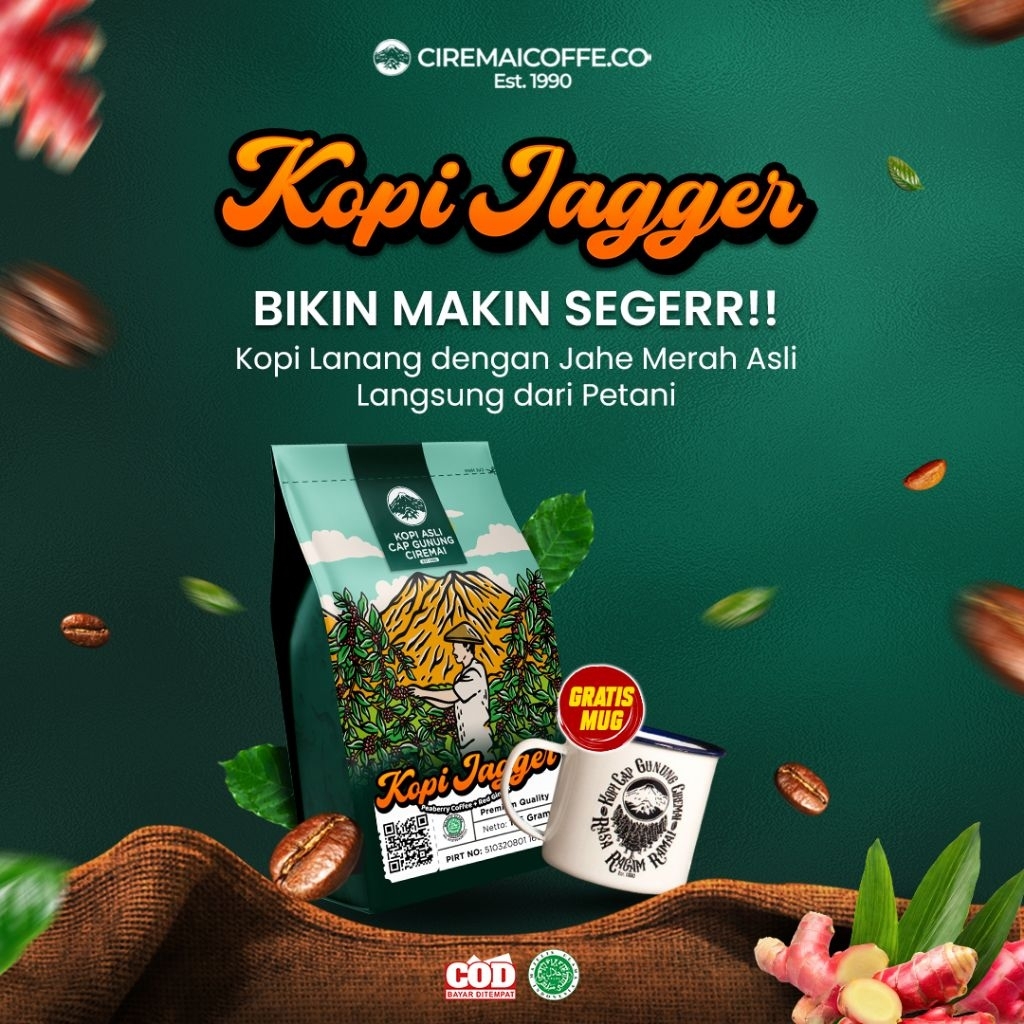 Kopi Jagger-kopi Robusta lanang, jahe merah, gula aren
