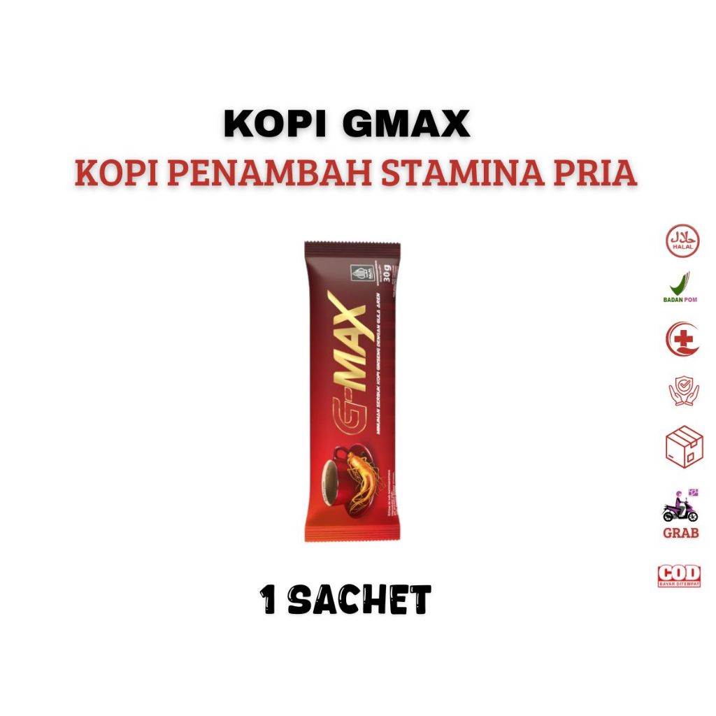 

1 SACHET KOPI GMAX KOPI PENAMBAH STAMINA PRIA HALAL