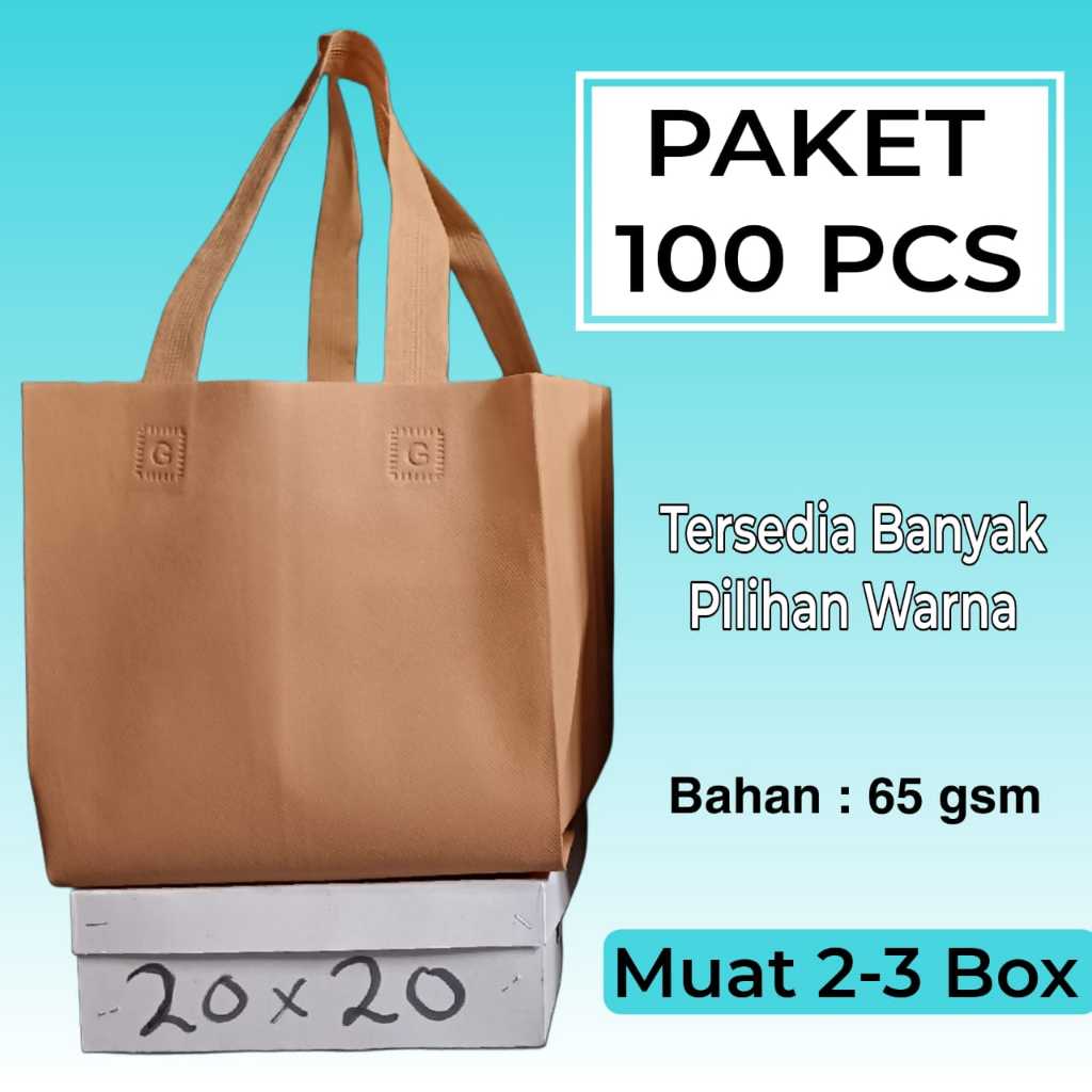 

(Paket Hemat) Hls Box dus 20x20 Isi (100 PCS) Tas Spunbond Tas box nasi/besek