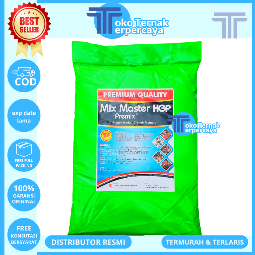 MIX MASTER PREMIX HGP 1KG - Herbal Growth Promotor HGP Pemacu Pertumbuhan Ternak Ayam Bebek Puyuh