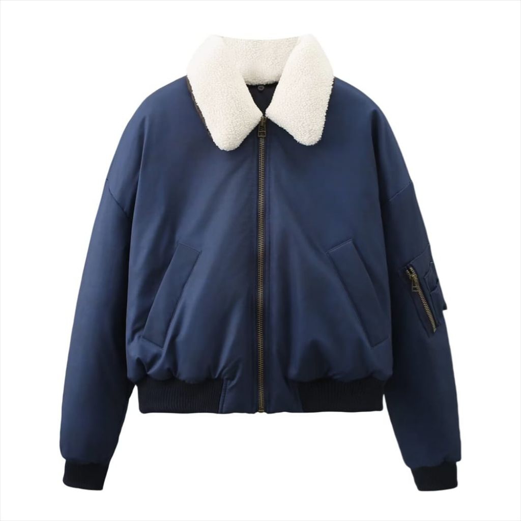 jaket wanita terbaru bomber croptop kerah bulu