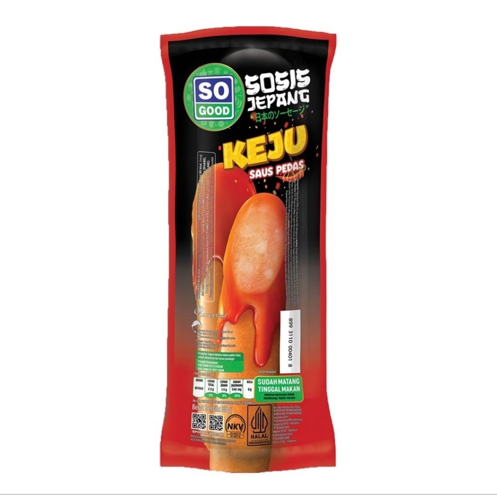 

So Good Sosis Jepang Keju Saus Pedas 55 g - PAKET ISI 10