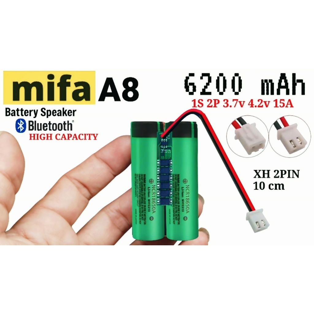 Qlola Money Battery Speaker Mifa A8 Dll 3.7V 4.2V Bms 1S 15A 6200/6800 Mah High Capacity Soket Xh