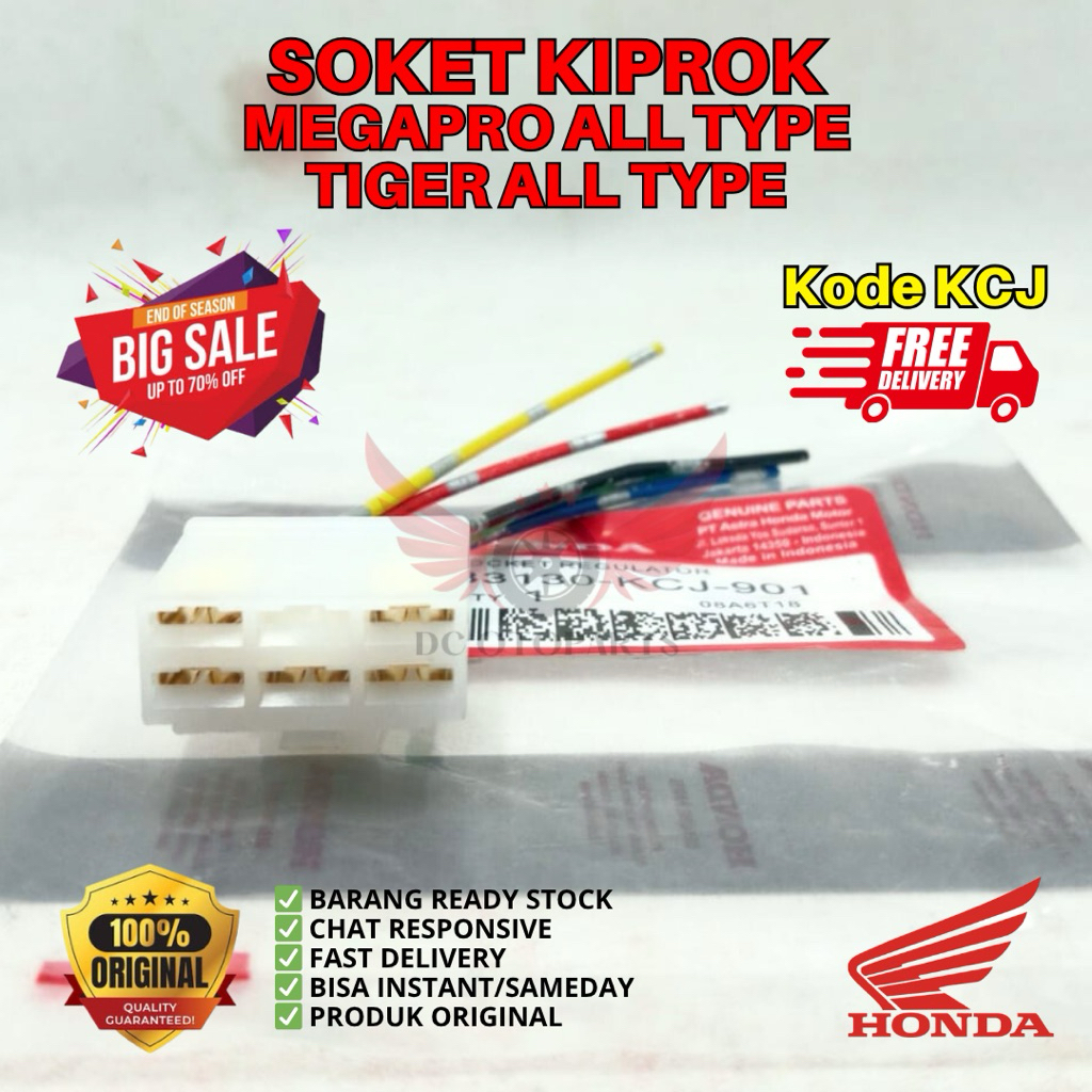 KCJ SOKET KIPROK MEGAPRO ALL TYPE ORIGINAL AHM HONDA, SOKET KIPROK ORIGINAL TIGER ALL TYPE, SOKET KI