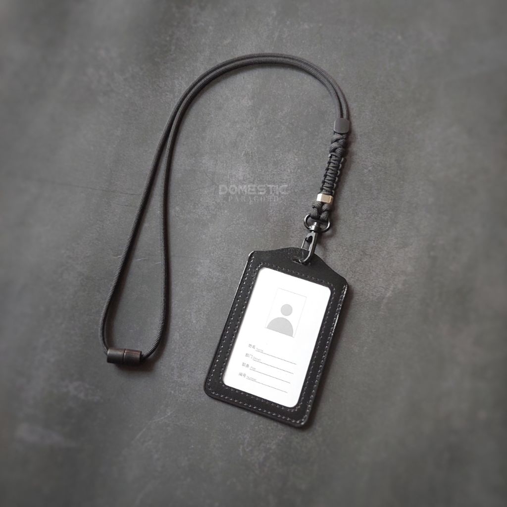 

Lanyard id card holder tali premium paracord 550 4mm strap kalung gantungan kta name tag id holder