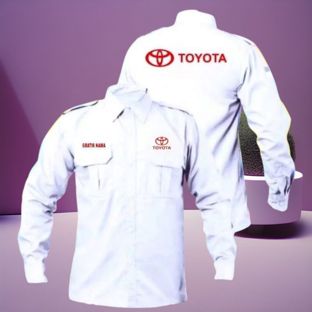 kemeja toyota baju toyota putih panjang