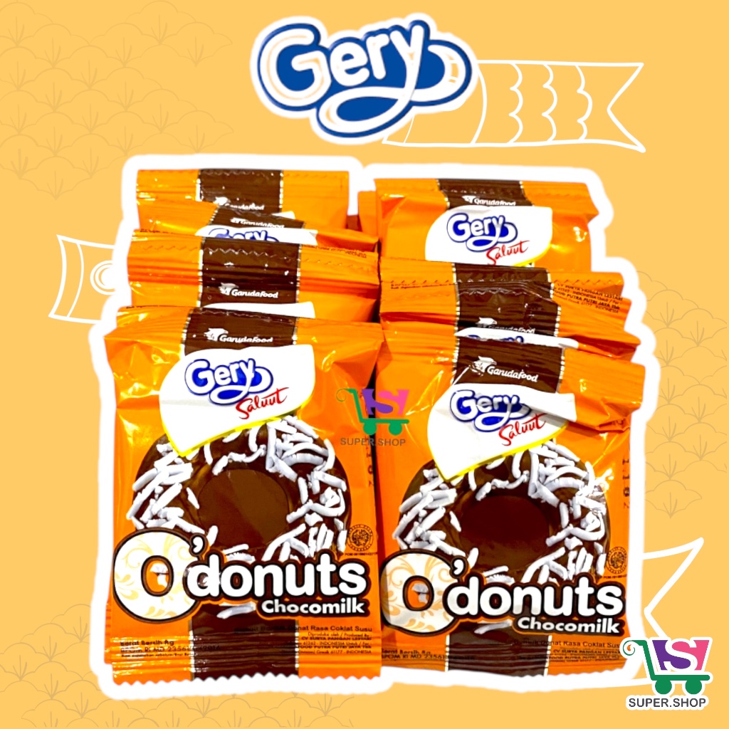

GERY O'Donuts Chocomilk (isi 24 pcs) . Coklat Biskuit Susu Gery Donat