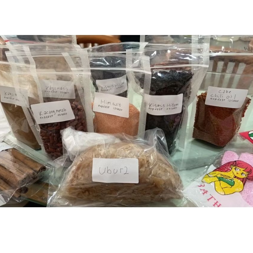 

Paket garam Himalaya kacang hijau kacang merah ubur-ubur kayu manis