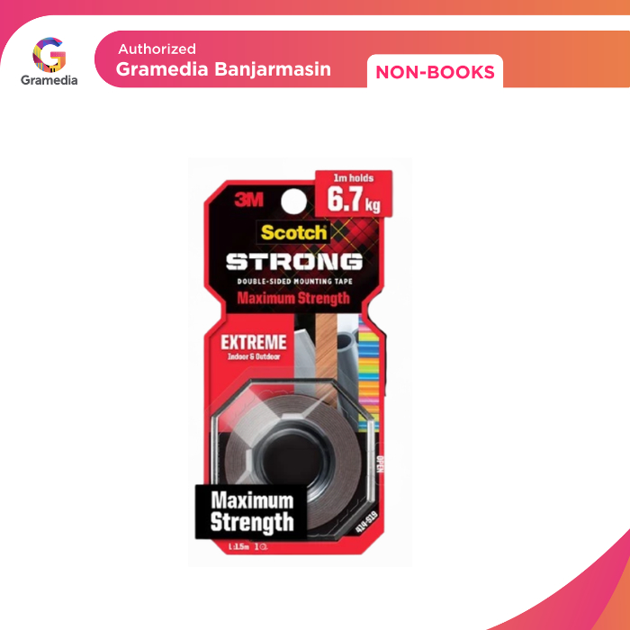 

Gramedia Banjarmasin - Selotip 3M Extreme Mounting Tape 19 Mm X 1.5 M