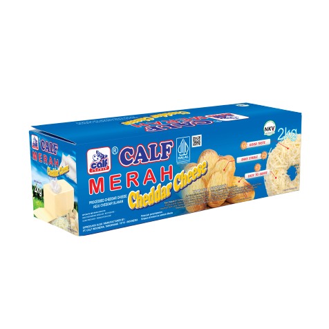 

CALF MERAH CHEDDAR CHEESE 2KG PER DUS (8PCS)