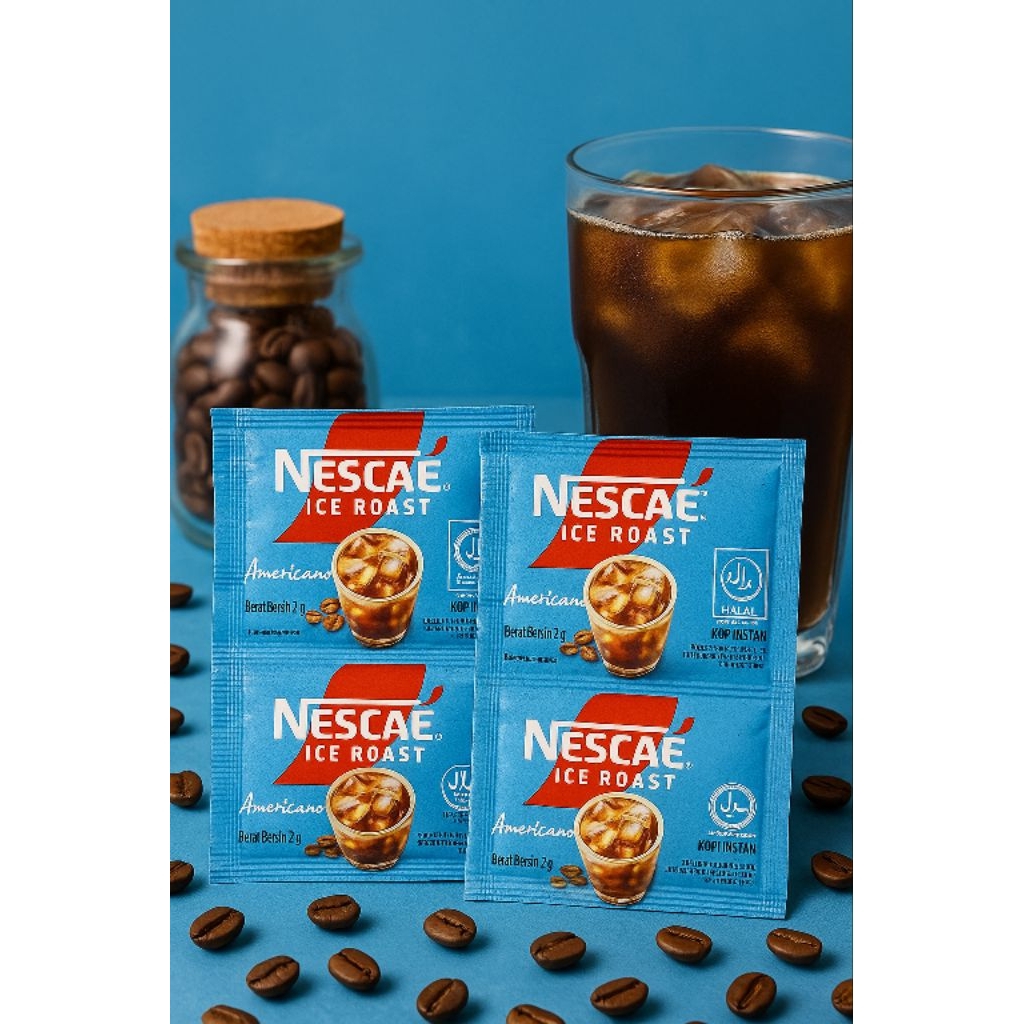 

NESCAFE Ice Roast Americano - Kopi Instan Dingin Sachet (1 renceng isi 10 pcs x 2g)