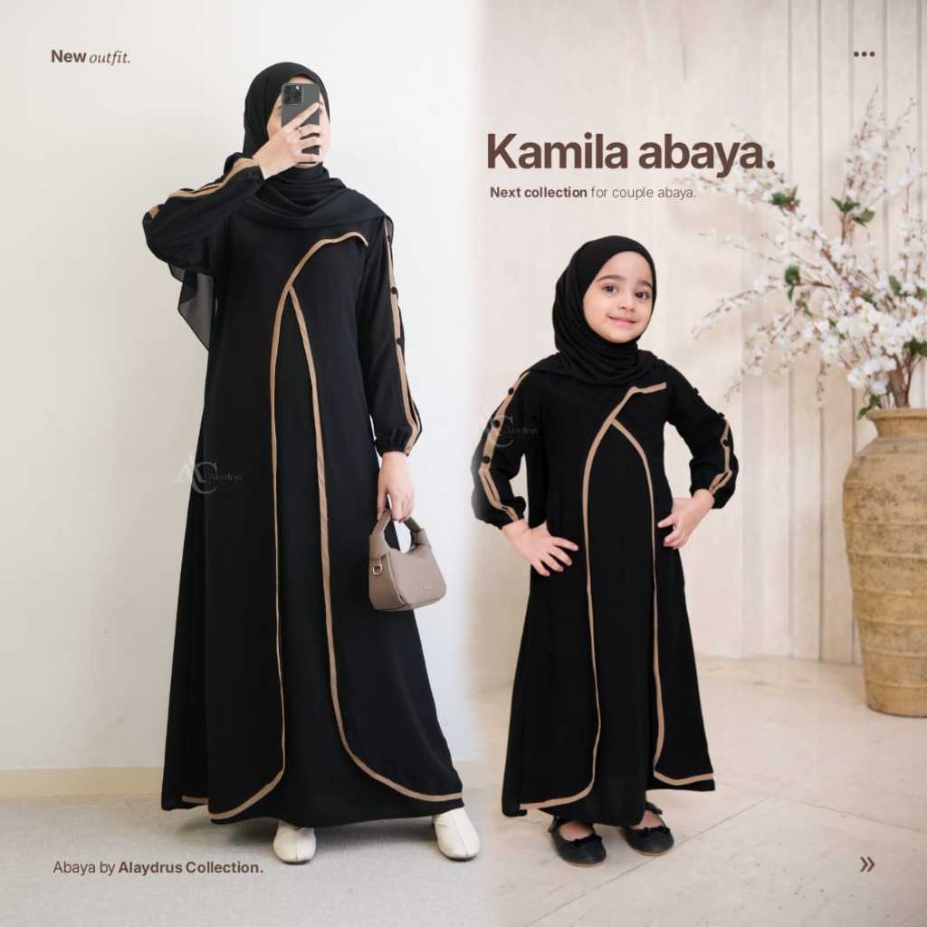 NEW PROMO ALAYDRUS COLLECTION ABAYA HITAM TURKEY KAMILA GAMIS SYARI MUSLIMAH JETBLACK HITAM