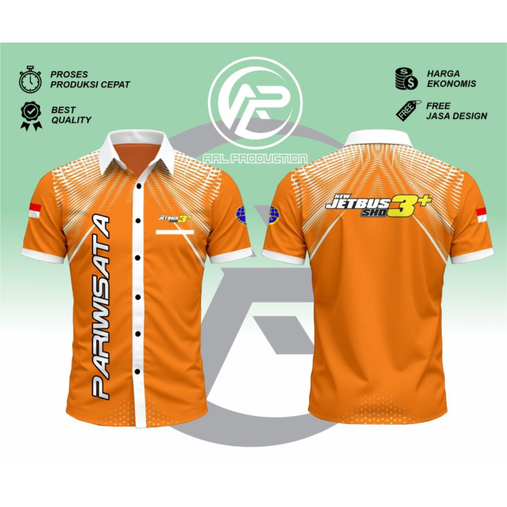 kemeja printing jetbus3 pariwisata