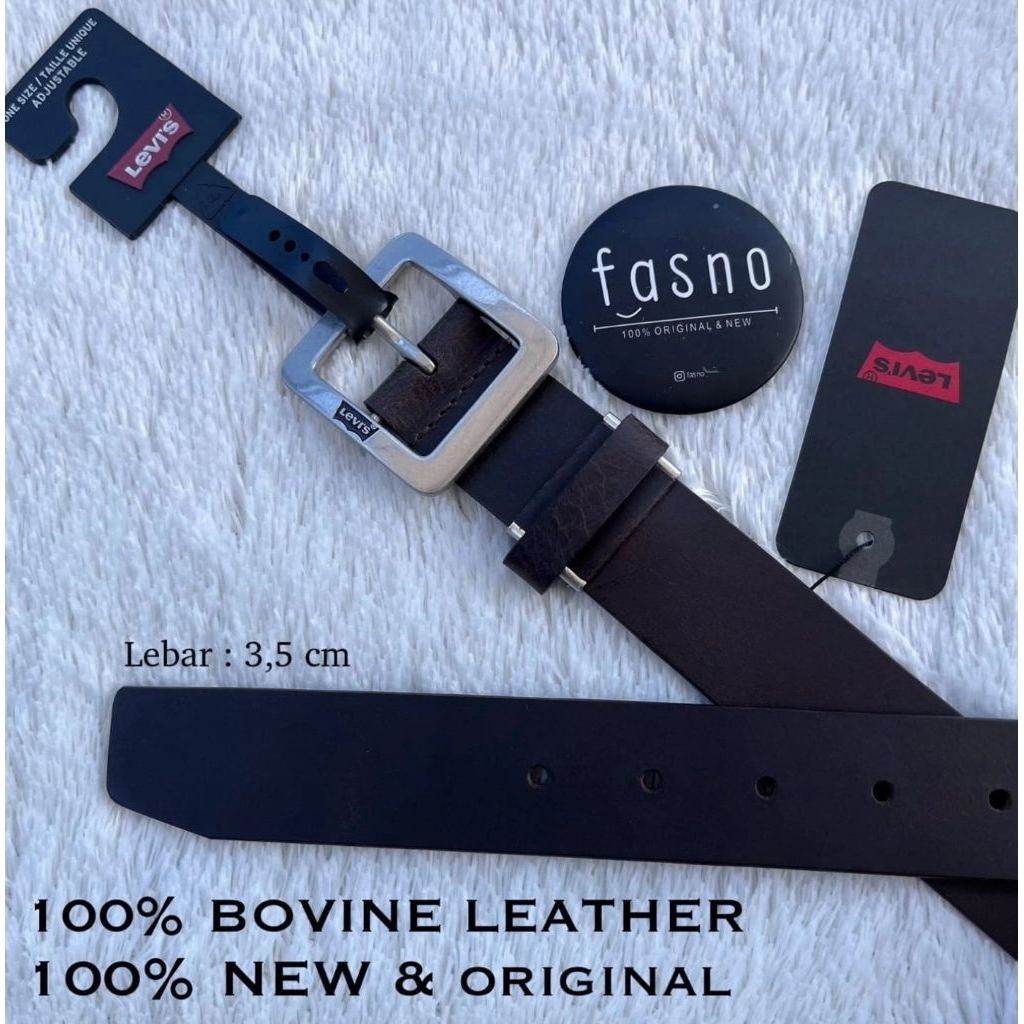 [NEW & ORIGINAL] [ Dark Brown ] ORIGINAL LV"S Classic Belt Batwing Logo - "100% BOVINE LEATHER.