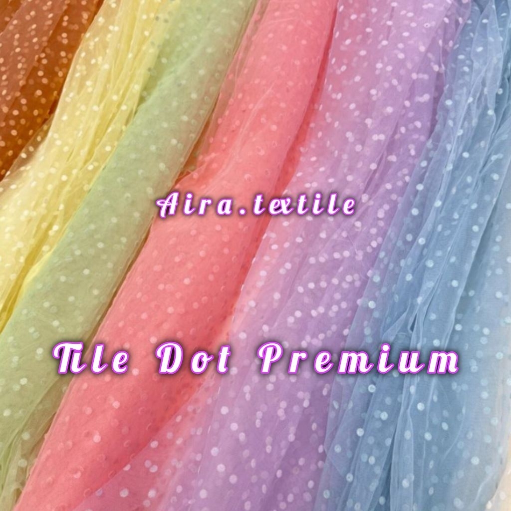 Kain Tile Dot/Tile Polkadot/Soft Tulle/Tile Dot Elegan Premium/Harga Persetengah Meter
