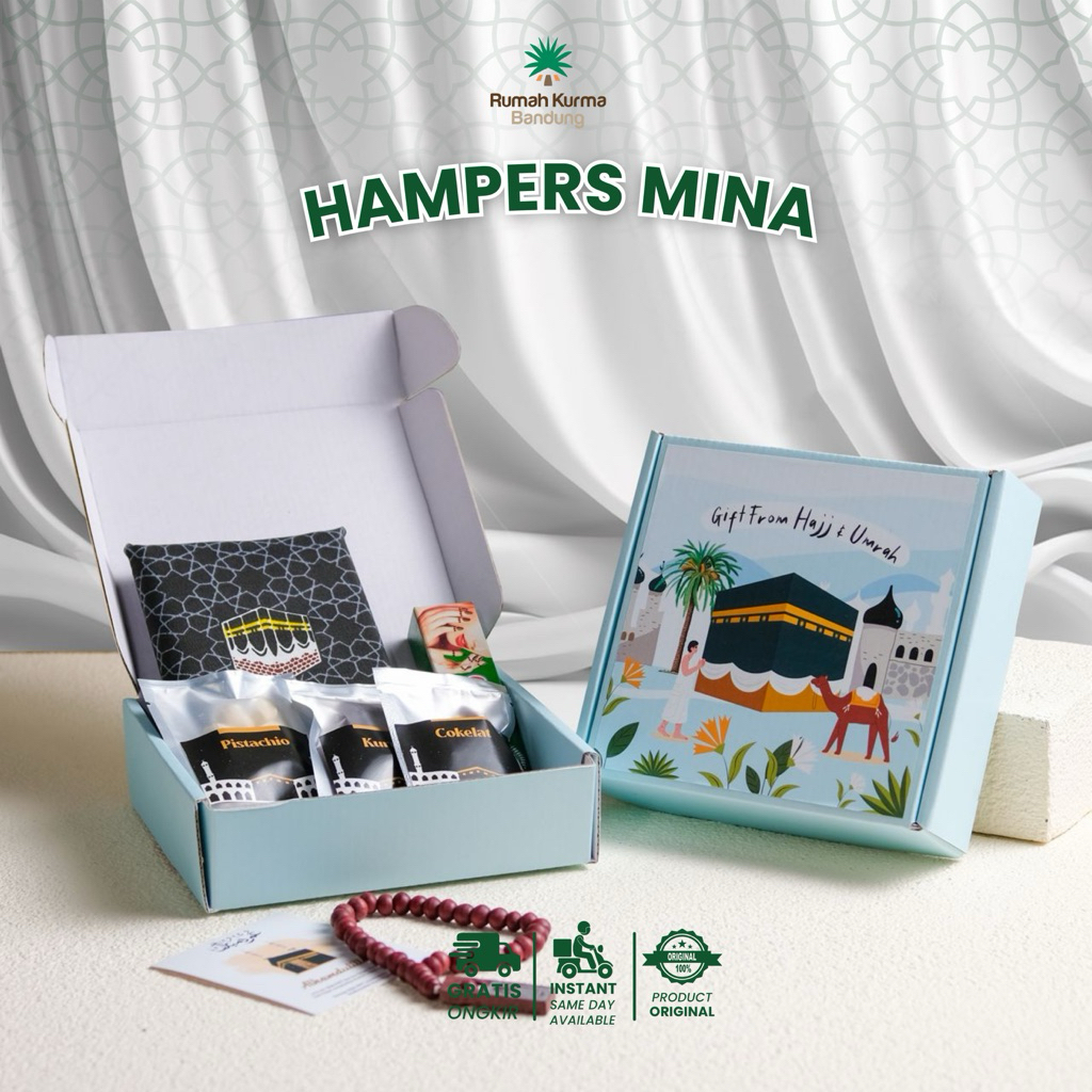 

Buraidah Paket Mina Box Premium Hampers Sajadah Snack Tasbih Oleh-Oleh Haji Umroh
