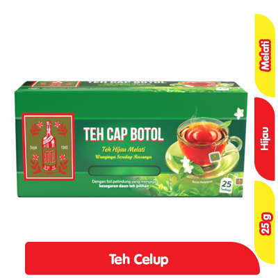

Teh Celup Cap Botol Hijau Melati 25'S / Teh Cap Botol Melati