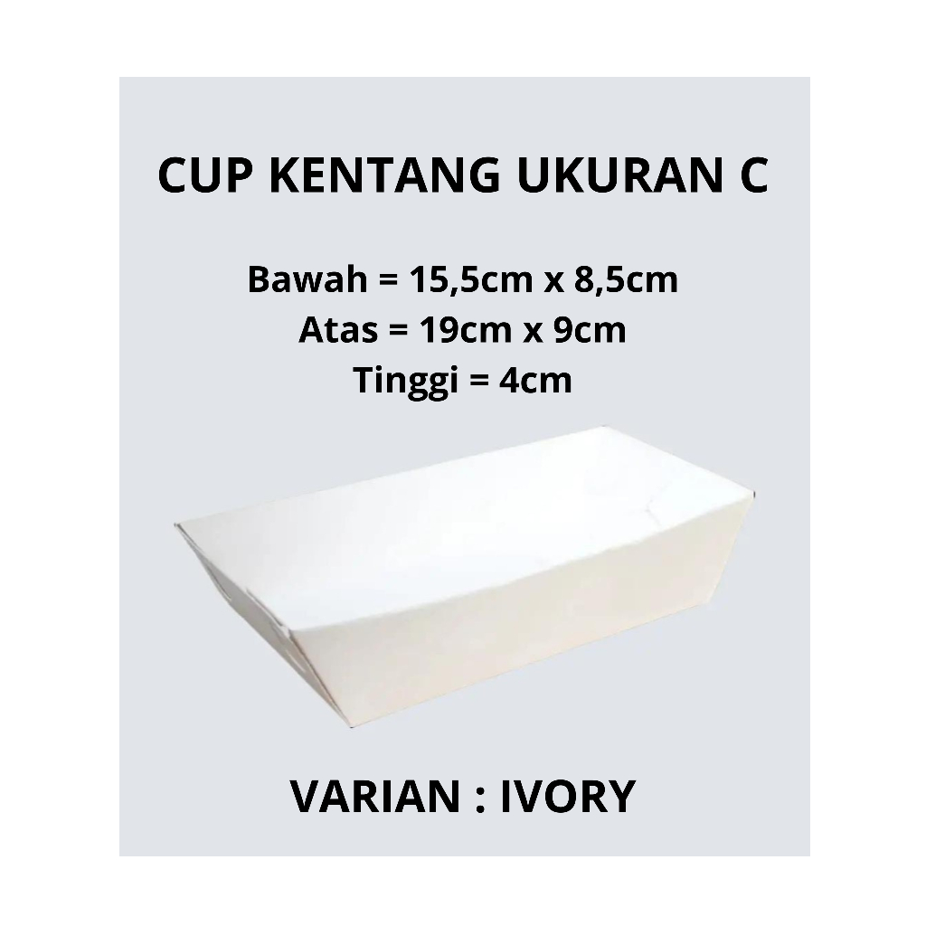 (100pcs) Cup Kentang Ukuran (L) Large | Kotak Cup Kentang C | Food Paper tray