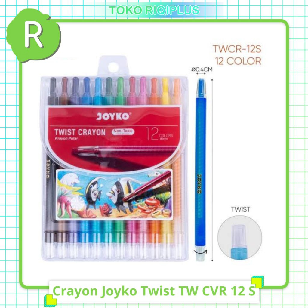 

Crayon putar Joyko TWCR 12 S Crayon 12 warna panjang untuk kebutuhan mewarnai menggambar dan lain-lain