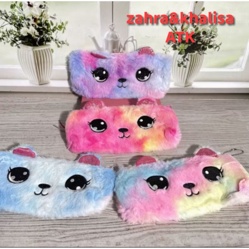 

Kotak pensil Bulu Kucing lucu resleting motif karakter kucing