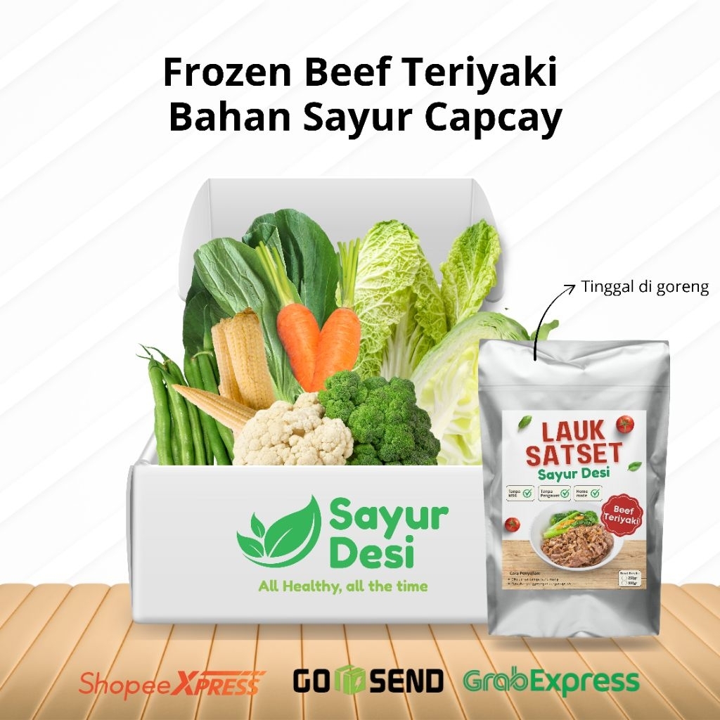 

Menu SatSet Sayur Desi | Frozen Beef Teriyaki & Bahan Sayur Capcay