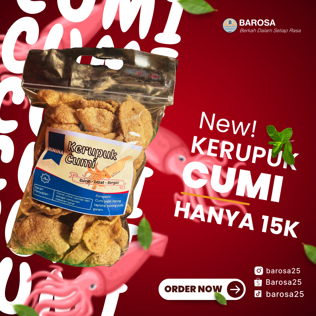 

Kerupuk Cumi Gurih Nagih | Kerupuk Cumi Asli | Cemilan Kriuk | Cemilan Kekinian