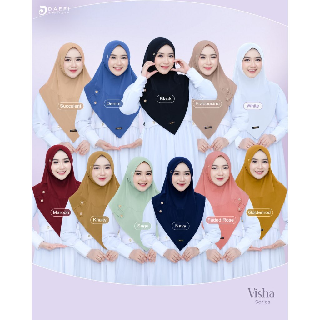 Visha Series Hijab Instan Bergo Tanpa Pet Simple BY Daffi Hijab