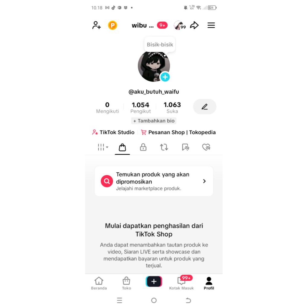 Akun tiktok bisa  affiliate /keranjang kuning/showcase/live