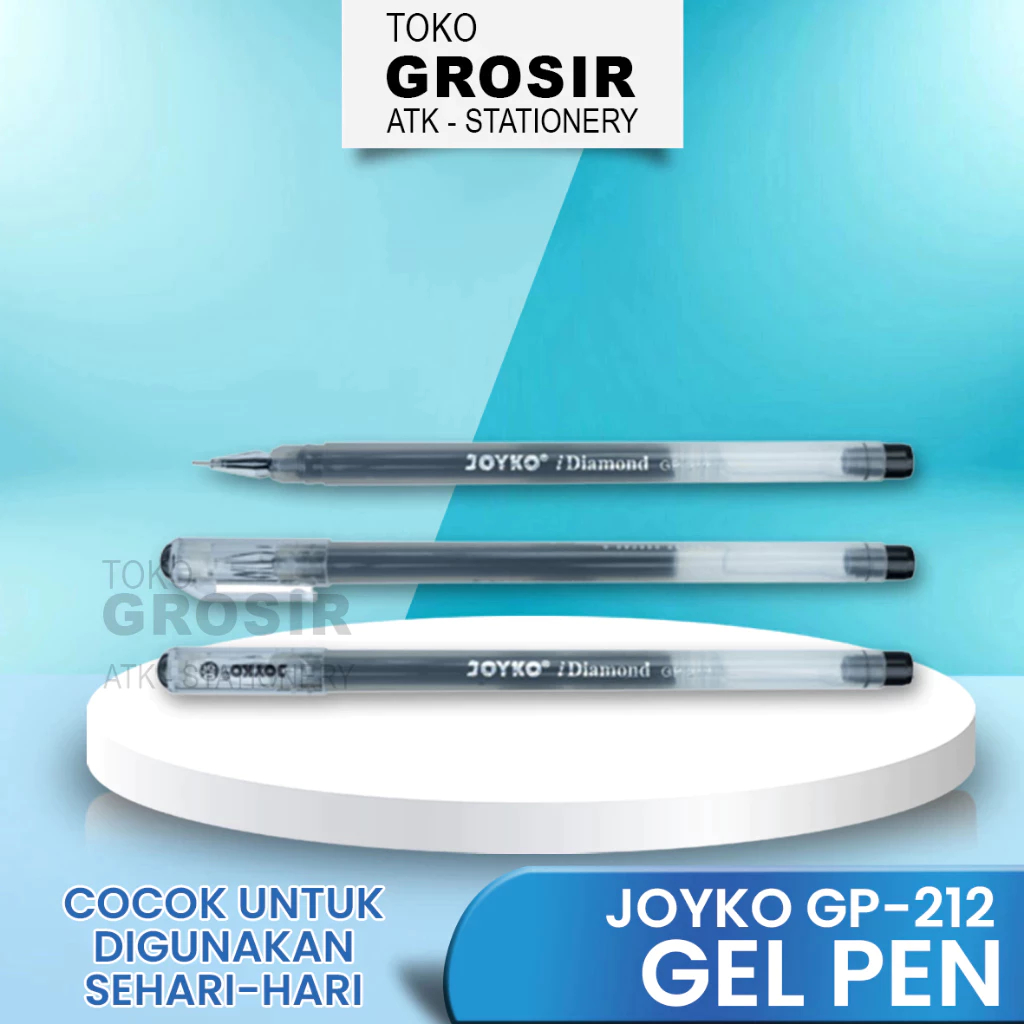 

(LIVE) Gel Pen / Pulpen / Pena Joyko GP-212 / iDiamond / 0.5 mm - Hitam 2