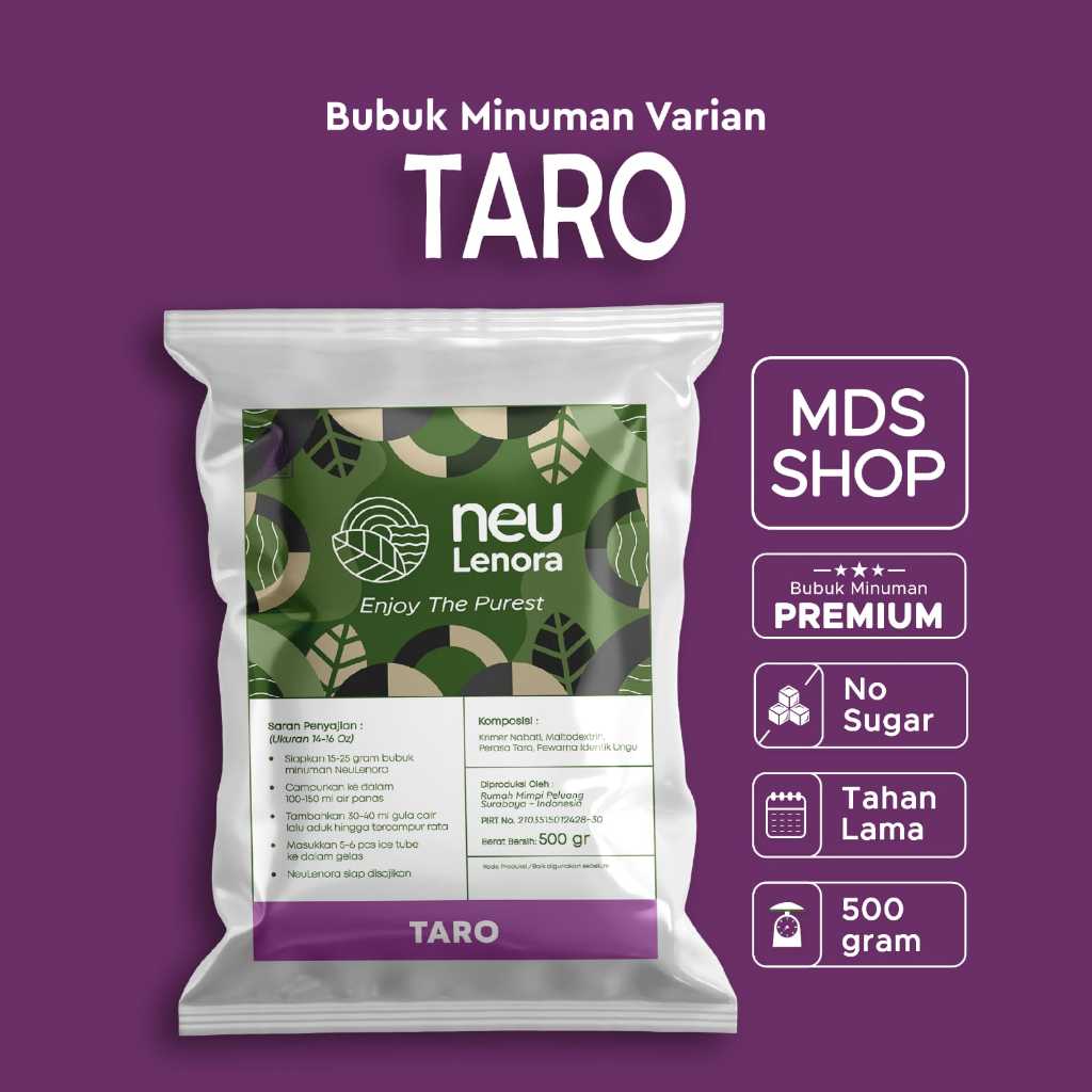 

Bubuk Minuman Bubble Powder Drink Rasa TARO Neulenora 500gram - Plain