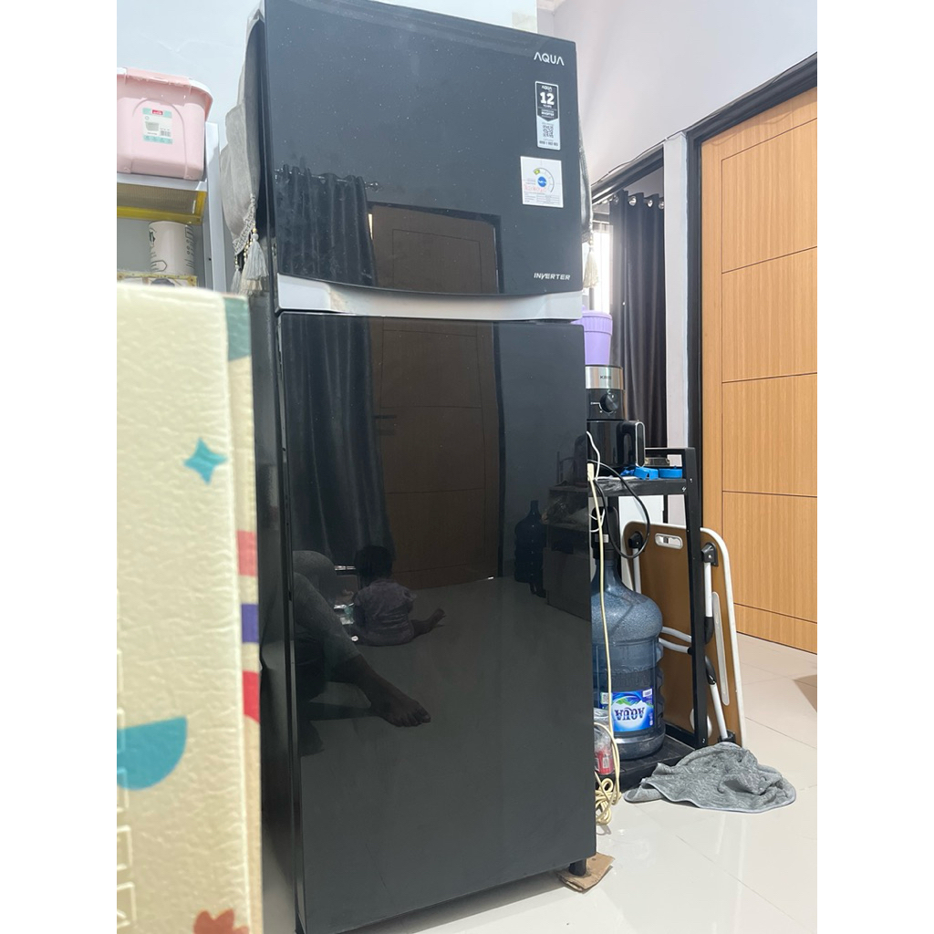 (preloved harga nett) AQUA Elektronik AQR-DTM285RAP(FB) Kulkas 2 Pintu 225L - Inverter -Turbo coolin