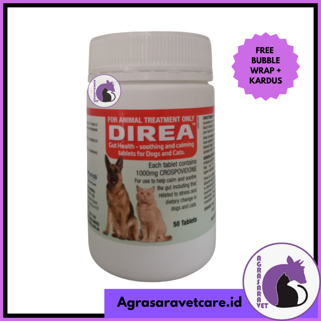 Direa Tablet (HARGA PER 1 TABLET) -  Obat Diare untuk Anjing dan Kucing