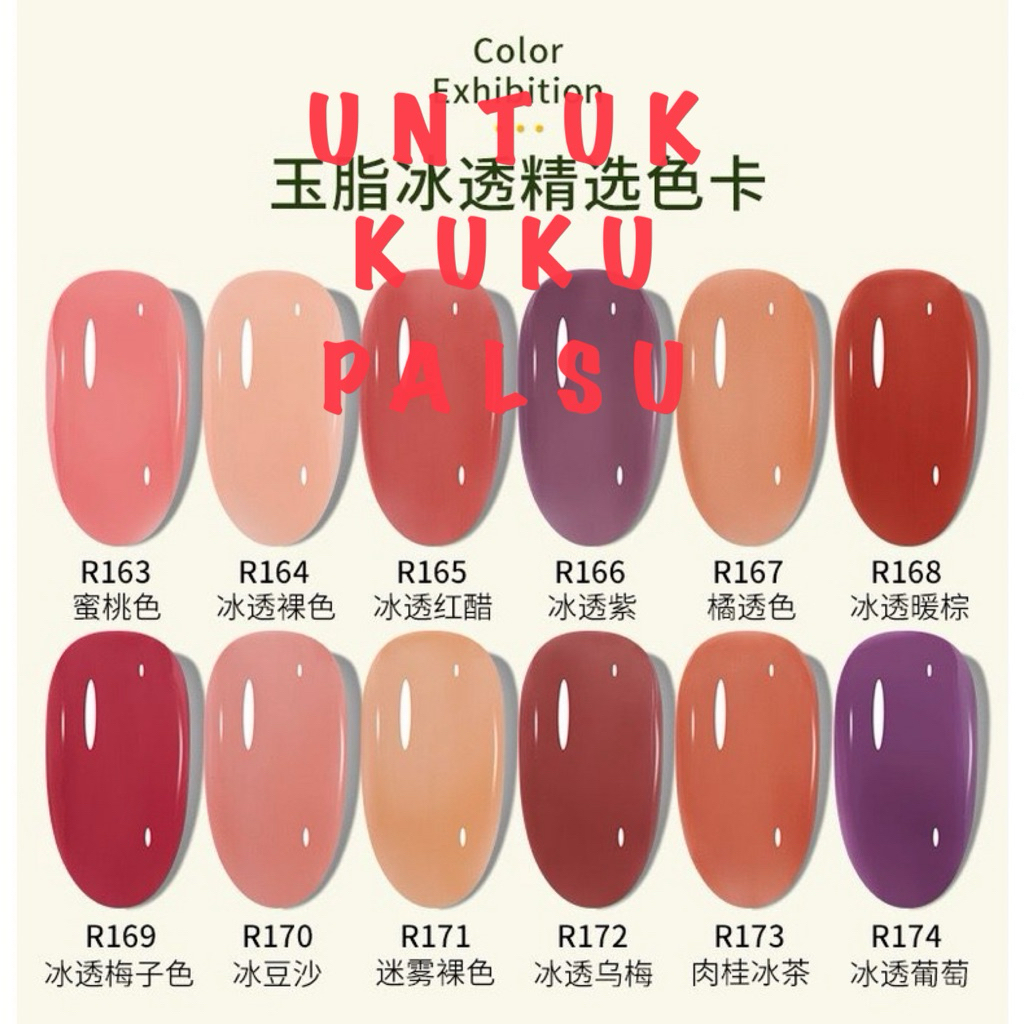 JELLY JADE RFIAN UV GEL POLISH 10ml  SOAK OFF GEL POLISH KUTEK GEL POLISH WARNA CANTIK TAHAN LAMA