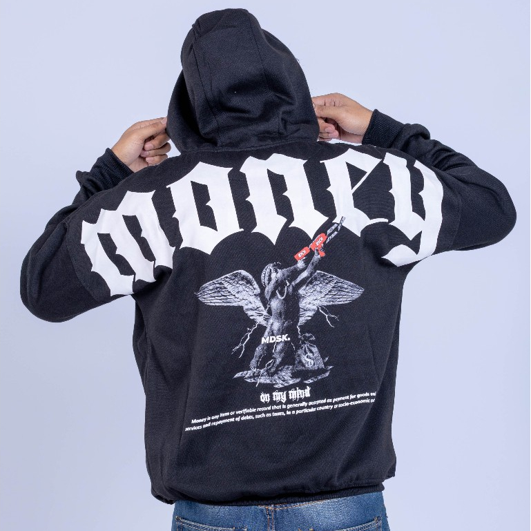 Modska | Money Boxy Hoodie | Fleece PE 280gsm | Black